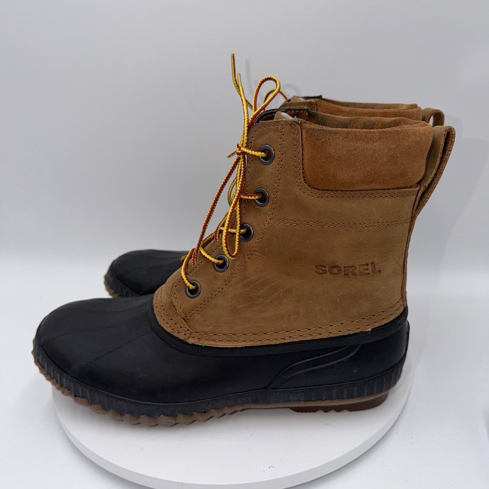 Sorel Cheyenne II Waterproof Leather Duck Snow Boots Brown Men's Size 10.5